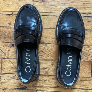 Shiny black Calvin Klein loafers! Only worn a couple of times.